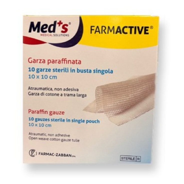 MED'S FARMACTIVE GARZA PARAFFINATA 10 CM X 10 CM 10 PEZZI