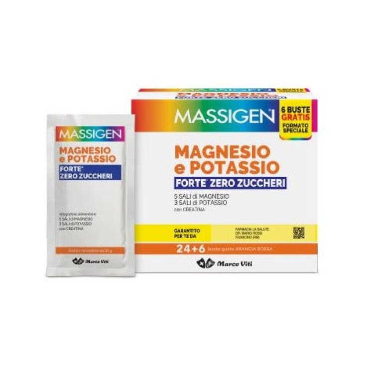 Massigen Magnesio Potassio Forte Zero Zuccheri 24+6 Bustine