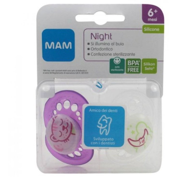 MAM Night Ciuccio in silicone 6+ mesi  2 pezzi