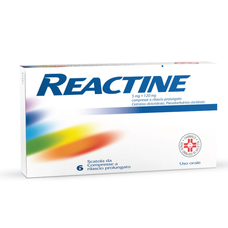 REACTINE*6CPR 5MG+120MG RP