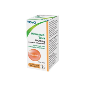 VITAMINA C TEVA*10CPR EFF 1G